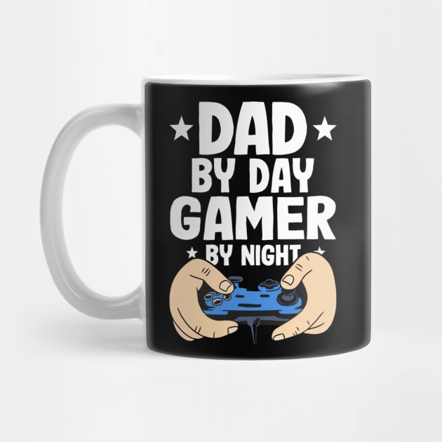 Dad By Day Gamer By Night Gaming Funny Fathers Day by Kuehni